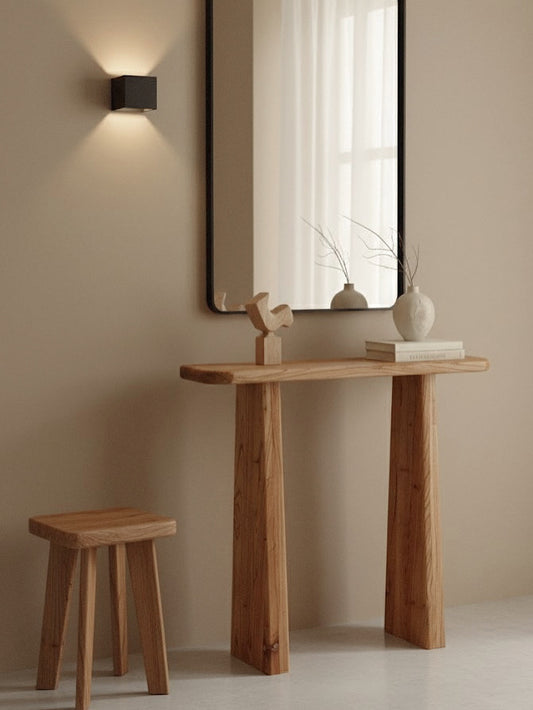 Recibidor de Madera Paraíso - Diseño Moderno con Patas Inclinadas